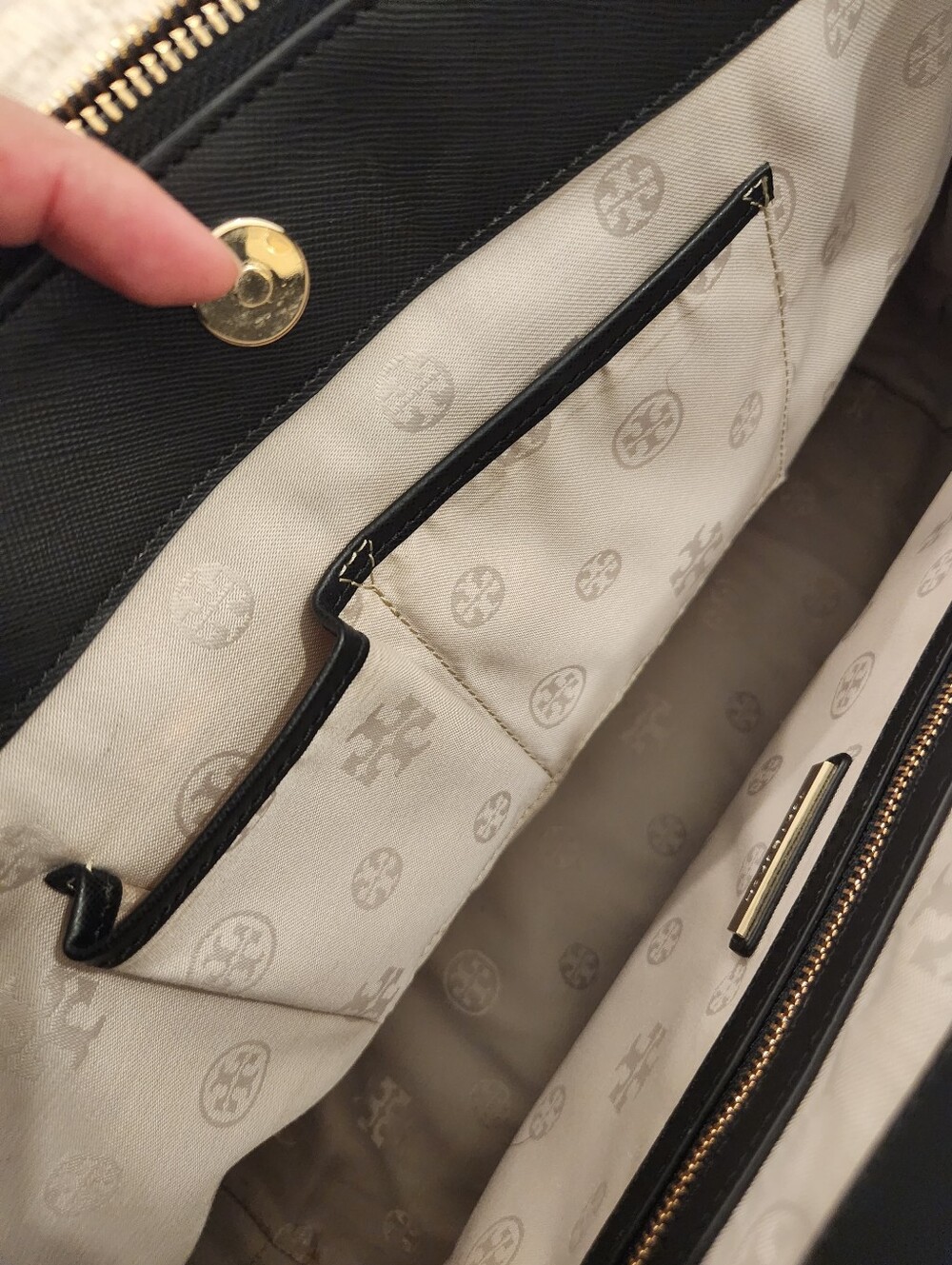 Tory Burch Black Leather Top-Handle Satchel - Picture 8 of 15